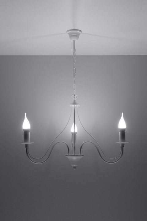 Żyrandol MINERWA 3 Biały wiszący salonowy lampa domowy Żyrandol MINERWA 3 Biały wiszący salonowy lampa domowy