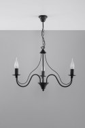 Żyrandol MINERWA 3 Czarny wiszący salonowy lampa domowy