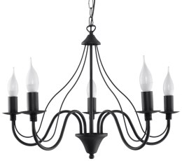 Żyrandol MINERWA 5 Czarny wiszący salonowy lampa domowy
