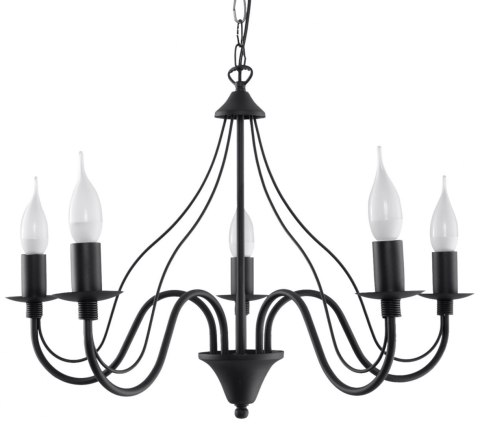 Żyrandol MINERWA 5 Czarny wiszący salonowy lampa domowy Żyrandol MINERWA 5 Czarny wiszący salonowy lampa domowy
