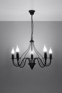 Żyrandol MINERWA 5 Czarny wiszący salonowy lampa domowy