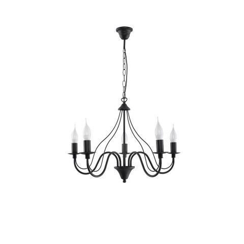 Żyrandol MINERWA 5 Czarny wiszący salonowy lampa domowy Żyrandol MINERWA 5 Czarny wiszący salonowy lampa domowy
