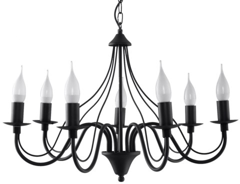 Żyrandol MINERWA 7 Czarny wiszący salonowy lampa domowy Żyrandol MINERWA 7 Czarny wiszący salonowy lampa domowy