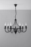 Żyrandol MINERWA 7 Czarny wiszący salonowy lampa domowy