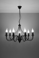 Żyrandol MINERWA 7 Czarny wiszący salonowy lampa domowy
