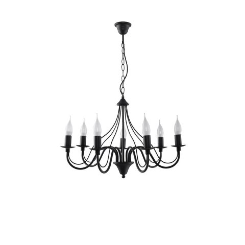 Żyrandol MINERWA 7 Czarny wiszący salonowy lampa domowy Żyrandol MINERWA 7 Czarny wiszący salonowy lampa domowy