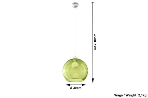 Lampa Wisząca BALL Zielona żyrandol kuchnia salon pokój Lampa Wisząca BALL Zielona żyrandol kuchnia salon pokój