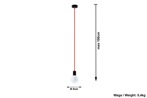 Lampa Wisząca EDISON Czerwona żyrandol kuchnia salon pokój Lampa Wisząca EDISON Czerwona żyrandol kuchnia salon pokój
