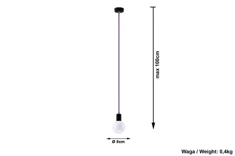 Lampa Wisząca EDISON Fioletowa żyrandol kuchnia salon pokój Lampa Wisząca EDISON Fioletowa żyrandol kuchnia salon pokój