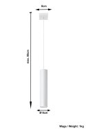 Lampa Wisząca LAGOS 1 Biały żyrandol kuchnia salon pokój