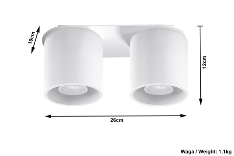 Plafon ORBIS 2 Biały sufit sufitowa lampa spot punkt Plafon ORBIS 2 Biały sufit sufitowa lampa spot punkt