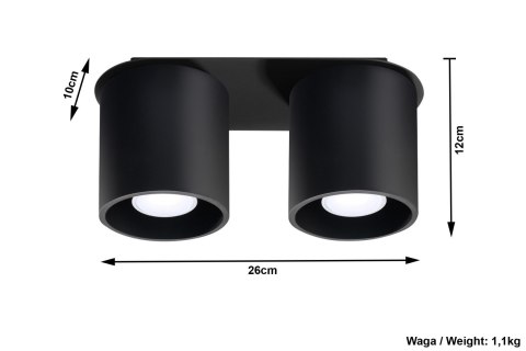 Plafon ORBIS 2 Czarny sufit sufitowa lampa spot punkt Plafon ORBIS 2 Czarny sufit sufitowa lampa spot punkt