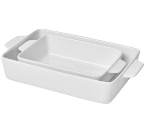 Formy pieczenia ceramiczne 2 szt białe zapiekanka Formy pieczenia ceramiczne 2 szt białe zapiekanka