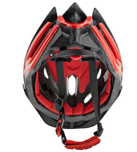 Kask rowerowy 55-60 L czarny czerwony regulacja VELO Kask rowerowy 55-60 L czarny czerwony regulacja VELO