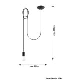 Lampa Wisząca EDISON 1 LONG Czarny lampa domowa nowoczesna kuchnia salon jadalnia