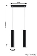 Lampa Wisząca LAGOS 2 Czarny lampa domowa nowoczesna kuchnia salon jadalnia