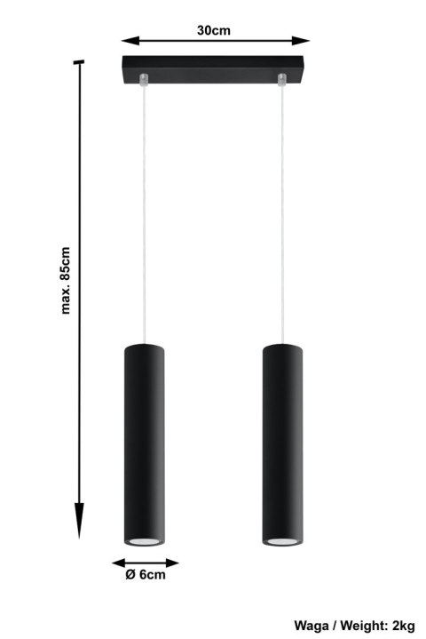 Lampa Wisząca LAGOS 2 Czarny lampa domowa nowoczesna kuchnia salon jadalnia Lampa Wisząca LAGOS 2 Czarny lampa domowa nowoczesna kuchnia salon jadalnia
