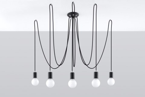 Żyrandol EDISON 5 Czarny lampa domowa nowoczesna kuchnia salon jadalnia Żyrandol EDISON 5 Czarny lampa domowa nowoczesna kuchnia salon jadalnia