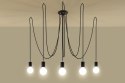 Żyrandol EDISON 5 Czarny lampa domowa nowoczesna kuchnia salon jadalnia