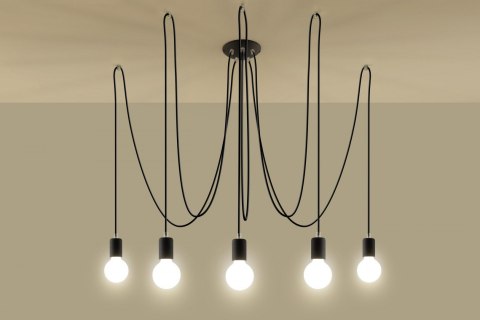 Żyrandol EDISON 5 Czarny lampa domowa nowoczesna kuchnia salon jadalnia Żyrandol EDISON 5 Czarny lampa domowa nowoczesna kuchnia salon jadalnia