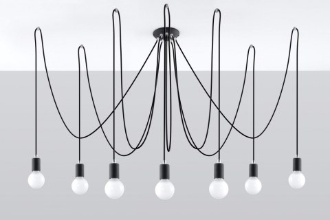 Żyrandol EDISON 7 Czarny lampa domowa nowoczesna kuchnia salon jadalnia Żyrandol EDISON 7 Czarny lampa domowa nowoczesna kuchnia salon jadalnia