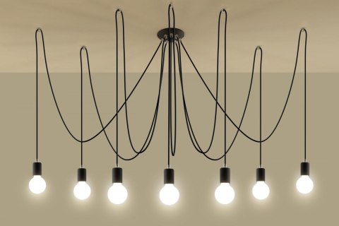 Żyrandol EDISON 7 Czarny lampa domowa nowoczesna kuchnia salon jadalnia Żyrandol EDISON 7 Czarny lampa domowa nowoczesna kuchnia salon jadalnia
