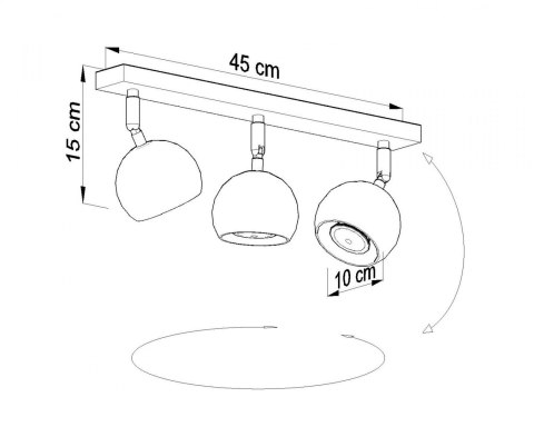 Plafon OCULARE 3 Czarny lampa domowa nowoczesna kuchnia salon jadalnia Plafon OCULARE 3 Czarny lampa domowa nowoczesna kuchnia salon jadalnia