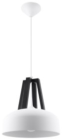 Lampa Wisząca CASCO Biała/Czarne Drewno lampa domowa nowoczesna kuchnia salon jadalnia