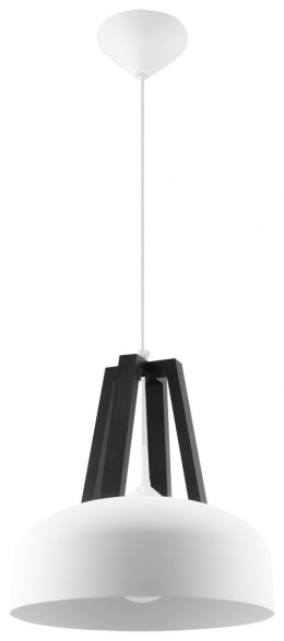 Lampa Wisząca CASCO Biała/Czarne Drewno lampa domowa nowoczesna kuchnia salon jadalnia