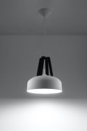 Lampa Wisząca CASCO Biała/Czarne Drewno lampa domowa nowoczesna kuchnia salon jadalnia