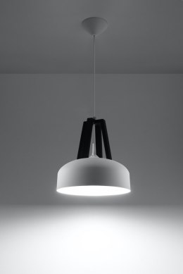 Lampa Wisząca CASCO Biała/Czarne Drewno lampa domowa nowoczesna kuchnia salon jadalnia