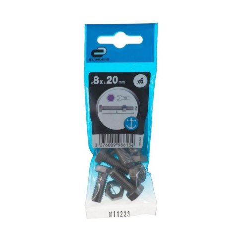 Śruba 8x20mm metryczny skok gwintu 6 szt łeb 6-kątny Śruba 8x20mm metryczny skok gwintu 6 szt łeb 6-kątny
