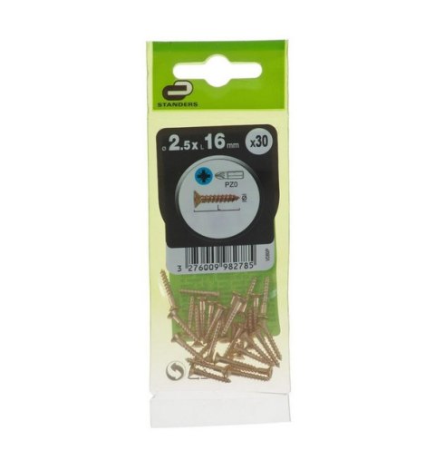 Wkręty 2,5x16mm 30 szt PZ1/PZ stal mosiądzowana Wkręty 2,5x16mm 30 szt PZ1/PZ stal mosiądzowana