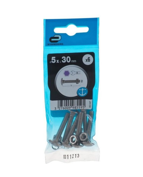 Śruba 5x30mm metryczny skok gwintu 6 szt łeb okrągły Śruba 5x30mm metryczny skok gwintu 6 szt łeb okrągły