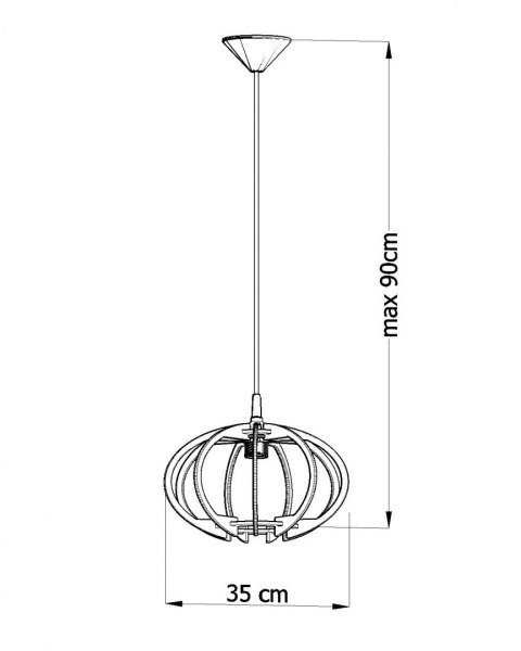 Lampa Wisząca MANDELINO Naturalne Drewno Lampa Wisząca MANDELINO Naturalne Drewno