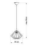 Lampa Wisząca POMPELMO Naturalne Drewno