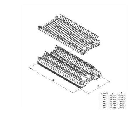 Suszarka naczyń szafkowa 9x76x28 elem mocujące Suszarka naczyń szafkowa 9x76x28 elem mocujące
