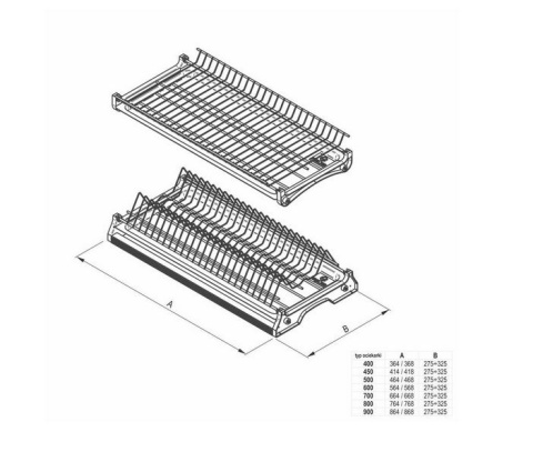 Suszarka naczyń szafkowa 9x56x29 elem mocujące Suszarka naczyń szafkowa 9x56x29 elem mocujące