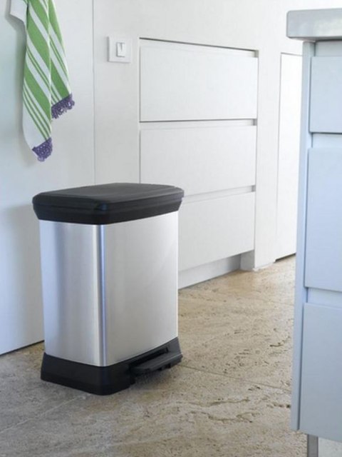 Kosz śmieci IPS pokrywą pedał srebrny 30 l Kosz śmieci IPS pokrywą pedał srebrny 30 l