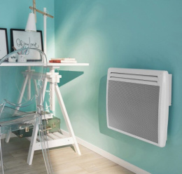 Promiennik grzejnik 1000W kwarcowy biały stal ścianę 10m
