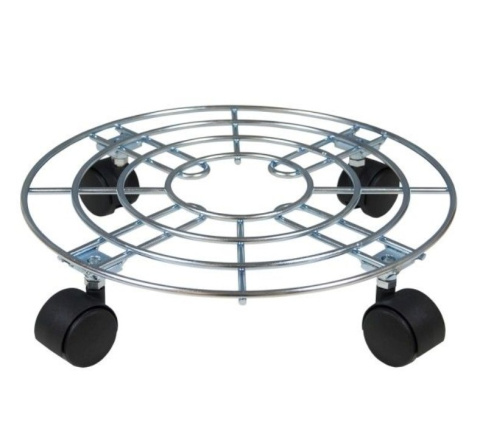Podstawka donicę 30cm kółkach okrągła mała chrom Podstawka donicę 30cm kółkach okrągła mała chrom