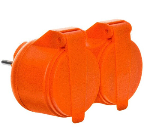 Rozgałeziacz IP44 2 gniazda ORANGE ogrodu kosiarka maszyny Rozgałeziacz IP44 2 gniazda ORANGE ogrodu kosiarka maszyny