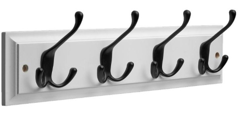 Wieszak WHITE ubrania 45cm 12 wieszaki drewno stal Wieszak WHITE ubrania 45cm 12 wieszaki drewno stal