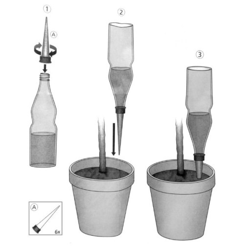 6szt zestaw nakładek krople butelki PET podlewanie korzeni 6szt zestaw nakładek krople butelki PET podlewanie korzeni