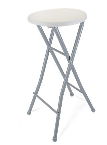 Stołek barowy 71 31 cm biało szary TIP składany kompaktowy Stołek barowy 71 31 cm biało szary TIP składany kompaktowy