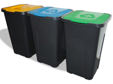 Żółty 50L pojemnik na odpady pastikowe plastik Żółty 50L pojemnik na odpady pastikowe plastik